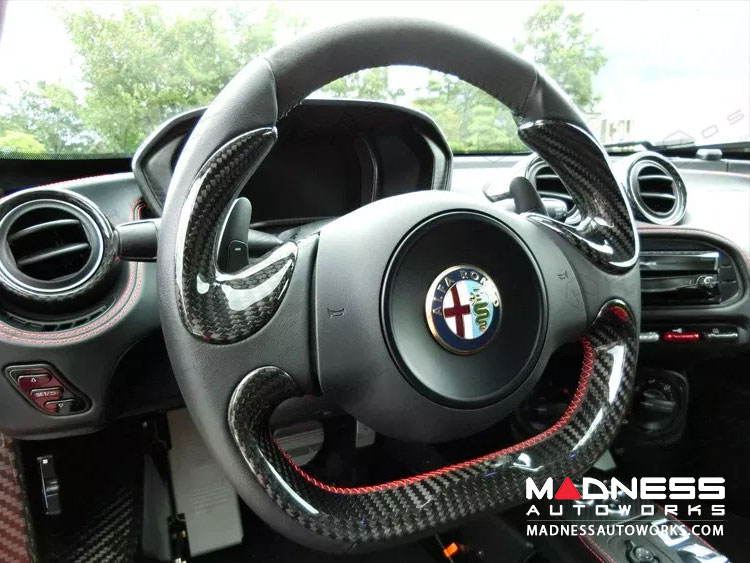 Alfa Romeo 4C Steering Wheel Trim - Carbon Fiber - Side Cover Set - Orange Carbon